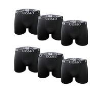 Channo Boxer en Coton pour Homme, Confortable et Doux. Collection Uomo - Lot de 6, Noir, XL