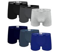 Channo Boxer Long Homme Coton Doux Confortable, Lot de 6, Assorti, M
