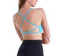 Channo Brassière de Sport en Nylon pour Femme - Coussinets Amovibles, Dos Croisé, Ourlet Élastique Élargi