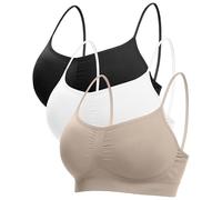 Channo Femme Soutien-Gorge sans Couture: Brassière Invisible Transparent Élastique sans Armature Maintien Yoga Lot de 3 (Assortiment L)