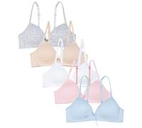 Channo Soutien-Gorge Basique en Coton sans Armatures pour Fille, Couleurs Unies, Bretelles Réglables, Bonnet A