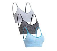 Channo Soutien-Gorge de Sport décontracté Confortable sans Armatures et sans Coutures avec Rembourrage Fixe, Pack 3 Frío, L/XL