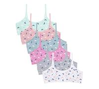 Channo Soutien-Gorge en Coton Basique pour Filles, SansAarmatures et avec Coussinets Amovibles - Lot de 6, Papillons, 8-10 Ans