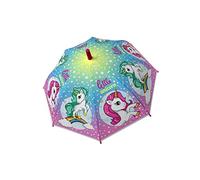 Chanos Parapluie licorne pour enfant fille, diamètre : 70 cm, léger (environ 200 g), manuel, à partir de 3 ans, parapluie arc-en-ciel coloré, avec poignée en plastique