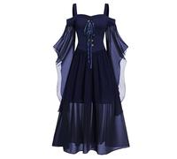 Chanpning 2025 Robe Medievale Femme Robe Rétro Femme Gothique sans Manches Fluide Fond De Robes Palais Soirée Chic Et Elegant Fête Robes Renaissance Vintage Costume Halloween Jupe en Maille