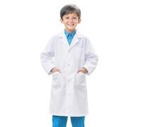 Chanpning Blouse Blanche Enfant,Blouse Chimie Enfant, Blouses de Laboratoire Garçon Fille Manche Longue Medicale,Coton,Chimie Travail, Sciences,pour étudiant Cosplay