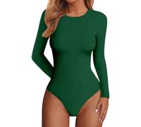 Chanpning Body Femme Manche Longue Élégant Chemisiers Blouses Col Rond Top Bodysuit String Maillot de Corps Respirant Body Gainant Femme Ventre Plat Combinaison