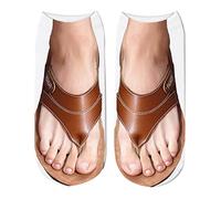 Chanpning Chaussettes pour femme - Motif 3D - Manucure - Imprimé - Tongs - Chaussettes de course cachées amusantes - Chaussettes de course à pied personnalisées pour femme - Respirant - Chaussettes