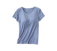 Chanpning Debardeur Soutien Gorge Integre, Débardeurs Femme avec Soutien Gorge Intégré Débardeurs D'entraînement Haut de Yoga Camisole Manches Courtes Débardeur de Course Haut T-Shirt