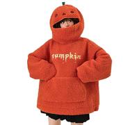 Chanpning Deguisement Citrouille Femme Halloween Sweat à Capuche Manches Longues Hiver Chaud Polaire Costume Adult d'halloween DéGuisement De Citrouille pour Halloween, Cosplay