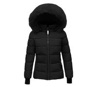 Chanpning Doudoune Chaude d'hiver pour Femme Manteau à Capuche Chic et Elegant Outercoat avec Poches Hiver éPaissir Veste Polaire Chaude en Peluche Blouson Zippé Doudoune Veste Coupe Vent Manteaux