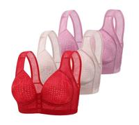 Chanpning Lot de 3 Soutien Gorge Femme sans Armature Ouverture Devant sans Couture Soutien-Gorge Push Up Sport Brassiere Dentelle Bra Confortable Soutien Gorge pour Quotidien Fitness Yoga