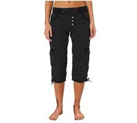 Chanpning Pantacourt Femme Été Leicht Pantalons 3/4 Cargo Occasionnel Pantalon Corsaire Ceinture Élastique Capri RandonnéE avec Plusieurs Poches