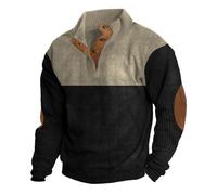 Chanpning Pull Col Camionneur Homme Sweatshirt en Micro Fleece Polaire À Manches Longues Chaud Maillot De Chasse Survêtement Et Boutons Sweat Pull-Over Automne Hiver