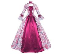 Chanpning Robe Rétro Médiévale Femme Renaissance Baroque Robes Médiévale Rétro Manches Trompette Victorienne Gothique Robe Grandes Tailles Maxi Carnaval Halloween Fête Cosplay Carnaval Victorien