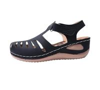 Chanpning Sandales Compensées Femme Ete Chic Sandal Confortable Plateforme Chaussure Avec Boucle Compensées Bout Fermé Chaussures De Plage Anti-Dérapant Léger Bohême Sandales De Marche