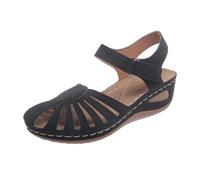 Chanpning Sandales Compensées Femme Ete Mode Sandal Confortable Plateforme Chaussure Avec Boucle Compensées Bout Fermé Sandales De Marche Anti-Dérapant Léger Respirantes Chaussures De Plage