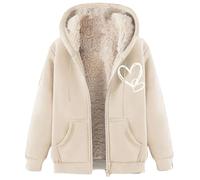 Chanpning Sweats Femme Polaire Sweat à Capuche Veste avec Zippée Couleur Unie Hiver Garder au Chaud Épaisse Sherpa Manches Longues Manteaux Poche Zippée Blouson Thermique Casual Travail Sport Sweat