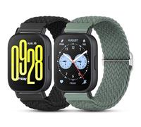 CHANRASI 2 Pack Tressé Bracelets Nylon Compatible avec Xiaomi Redmi Watch 5 Active/5 Lite/pour Amazfit Bip 5 Femme Homme,Sport Bande Solo Loop réglable pour Redmi Watch 5 Active/5 Lite