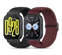 CHANRASI 2 Pack Tressé Bracelets Nylon Compatible avec Xiaomi Redmi Watch 5 Active/5 Lite/pour Amazfit Bip 5 Femme Homme,Sport Bande Solo Loop réglable pour Redmi Watch 5 Active/5 Lite