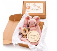 CHANSENY® Coffret Naissance Bébé Coton Bio GOTS Certifié CE Cadeau Nouveau-né Mixte Bébé Fille & Garçon) (ROSE POUDRE)