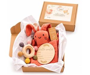 CHANSENY® Coffret Naissance Bébé Coton Bio GOTS Certifié CE Cadeau Nouveau-né Mixte Bébé Fille & Garçon (TERRACOTTA)