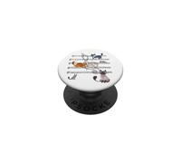 Chanson des Chats - Chat Jouant avec Note de Musique PopSockets PopGrip Adhésif