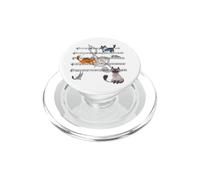 Chanson des Chats - Chat Jouant avec Note de Musique PopSockets PopGrip pour MagSafe
