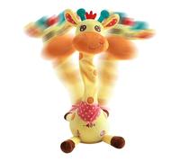 Chant de girafe musical - jouet en peluche parlant avec des lumières | Animal en peluche animé avec une fonction d'enregistrement vocal pour les divertissements pour les tout-petits, l'apprentissage p