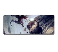 Chant De Glace Et De Feu Tapis De Souris Très Grand De 800X300Mm, Tapis De Souris Gaming, Tapis De Souris De Jeu Antidérapant en Caoutchouc Naturel avec Bordure Verrouillable De 3Mm