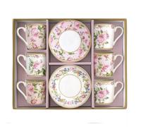CHANT DES ROSES Coffret 6 tasses à café 10 n Porcelaine