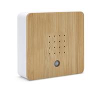 Chant d'oiseau Soundbox avec façade en bambou - 12 cm - Haut-parleur avec chant d'oiseau apaisant - Boîte déco avec sons naturels Oiseau Sound 2 mètres Capteur pour salle de bain spa WC invités et dét
