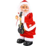 Chant électrique Dancing Santa Musical Figure Décoration Batterie alimentée Jouet de Noël f��r Home Commercial Use Guitarist