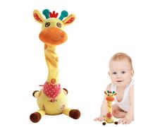 Chant Girafe Plush - jouet musical dansant avec lumières et caractéristique de parole, peluche électronique douce | Répéter le jouet girafe tordu pour les tout-petits, les garçons, les filles, les cad