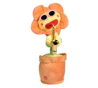 chantant et dansant - 80 chansons améliorées en peluche, jouet de saxophone créatif et amusant, fleur musicale animée | Figurine de danse électrique frétillante, cadeau de fête d'anniversair