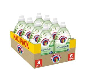 CHANTECLAIR I Concentrati Concentré Assouplissant, Parfum Musc Blanc, pour un linge doux et parfumé, Lot de 8 flacons de 1 L