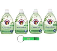 Chanteclair I Concentrati Lot de 4 assouplissants concentrés, parfum musc blanc, pour vêtements doux et parfumés, 50 lavages 1 litre + porte-clés Beni Culinari