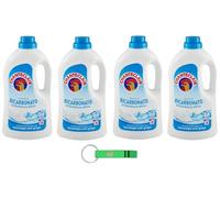 Chanteclair Lavatrice Lot de 4 lessives liquides au bicarbonate pour machine à laver 28 lavages 1260 ml + porte-clés Beni Culinari