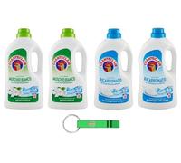 Chanteclair Lavatrice Lot de 4 paquets de test Musc blanc + bicarbonate - Lessive liquide pour machine à laver - Lessive 28 lavages 1260 ml + porte-clés Beni Culinari gratuit