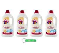 Chanteclair Lavatrice Marsiglia Detersivo Liquido Lot de 4 lessives pour machine à laver Formule avec dégraissant 28 lavages 1260 ml + porte-clés Beni Culinari