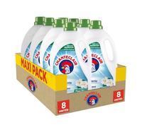 Chanteclair - Lessive Liquide Concentrées Musc Blanc, Enrichie au Dégraissant, Ultra Détachantes et Efficaces aussi à Froid, 40 lavages - 8x 1800 ml