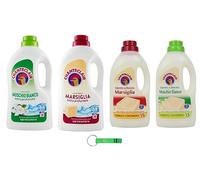 Chanteclair Lessive Savon Musc blanc Marseille Test Pack 2 savons 1500 ml + 2 détergents 1260 ml + Porte-clés Beni Culinari gratuit