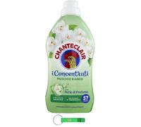 Chanteclair Lot de 12 adoucissants concentrés Musc blanc - 57 lavages, 1140 ml + porte-clés Beni Culinari