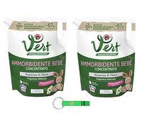 Chanteclair Lot de 2 adoucissants concentrés pour enfant - Ammorbidente Concentrato Bebè - Pour vêtements d'enfants - 60 lavages - Sachet de 1200 ml + porte-clés Beni Culinari