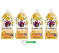 Chanteclair Lot de 4 adoucissants concentrés, fleur d'oranger et jonquille, 57 lavages, 1140 ml + porte-clés Beni Culinari