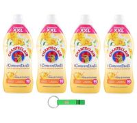 Chanteclair Lot de 4 adoucissants concentrés, fleur d'oranger et jonquille, 90 lavages, 1800 ml + porte-clés Beni Culinari