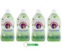 Chanteclair Lot de 4 adoucissants concentrés Musc blanc - 57 lavages, 1140 ml + porte-clés Beni Culinari