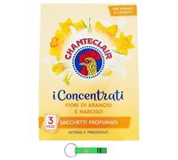 CHANTECLAIR Lot de 5 sachets parfumés Sacchetti Profumati I Concentrati - Fleurs d'oranger et jonquilles - Chaque paquet contient 3 sachets parfumés + porte-clés Beni Culinari gratuit