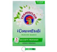 CHANTECLAIR Lot de 5 sachets parfumés Sacchetti Profumati I Concentrati - Musc blanc - Chaque paquet contient 3 sachets parfumés + porte-clés Beni Culinari gratuit