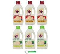 Chanteclair Lot de 6 savons de lessive 1500 ml - Musc blanc + savon à lessive de Marseille - Idéal pour le nettoyage en douceur des tissus 27 lavages + porte-clés Beni Culinari gratuit